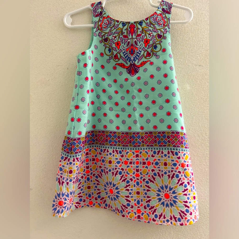 🦋 Colorful Kids Dress with Intricate Geometric Patterns! Vibrant playful girl 2T
